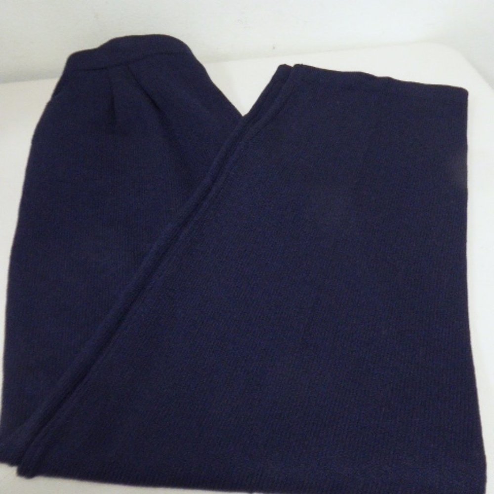 St John Collection Marie Gray navy knit pants 10 travel